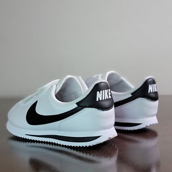 Nike Cortez Leather White Black Kids Sportswear Shoes Sneakers Size 3 Y 3Y New - Picture 11 of 16